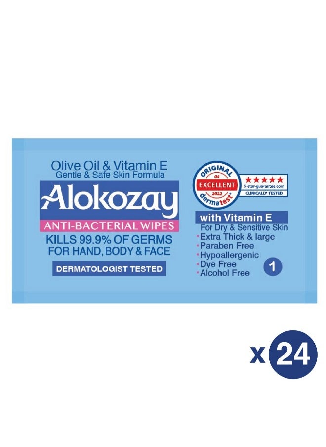 Alokozay Anti Bacterial Wipes 24 Sheets  - Image 1