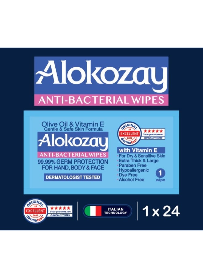 Alokozay Anti Bacterial Wipes 24 Sheets  - Image 2