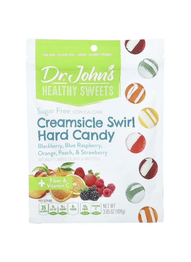 Dr. John's Healthy Sweets Dr. John's Healthy Sweets, Creamsicle Swirl Hard Candy, Blackberry, Blue Raspberry, Orange, Peach, & Strawberry, Sugar Free, 3.85 oz (109 g)  - Image 1