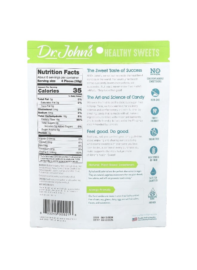 Dr. John's Healthy Sweets Dr. John's Healthy Sweets, Creamsicle Swirl Hard Candy, Blackberry, Blue Raspberry, Orange, Peach, & Strawberry, Sugar Free, 3.85 oz (109 g)  - Image 2