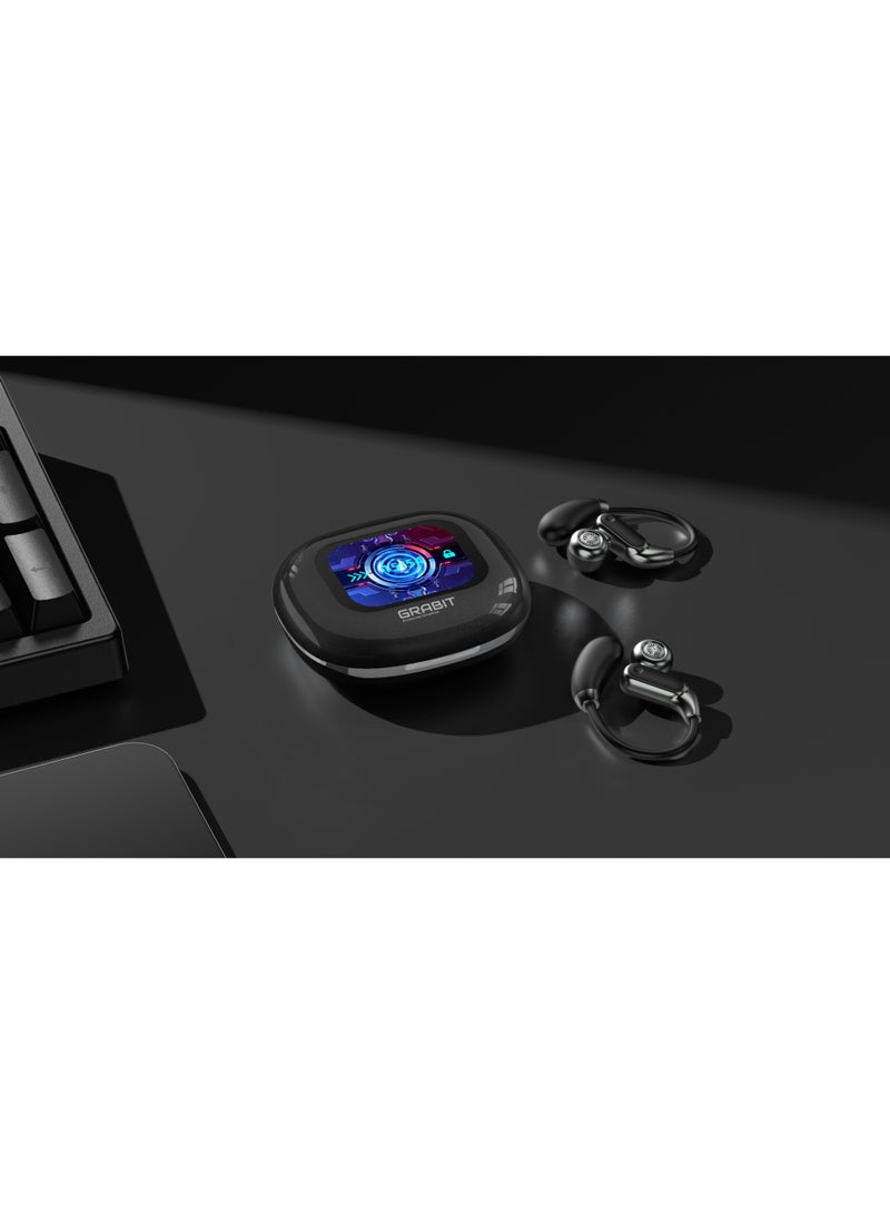 GRABIT G-RIZZ Open-Ear Wireless Bluetooth Headphones, Air Conduction Sports Earbuds, HD Stereo Sound (Black) - Image 2
