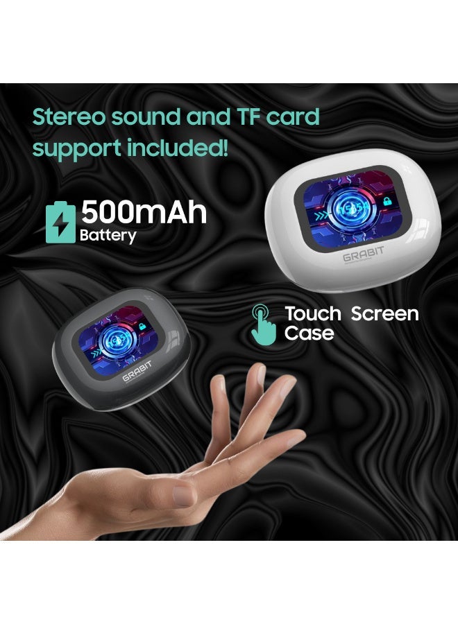 إلتقطه سماعات GRABIT G-RIZZ لاسلكية بتقنية البلوتوث بتصميم مفتوح الأذن، تعمل بتقنية توصيل الهواء، مناسبة للرياضة، مع صوت ستيريو عالي الدقة (أسود). - Image 3