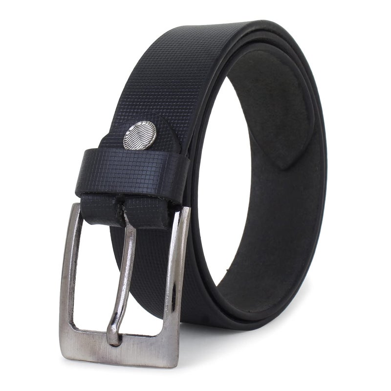 Zacharias Boy's Genuine Leather Checkered Belt for kids kb-007_Black (Pack of 1) (4-8 Years) - Image 5