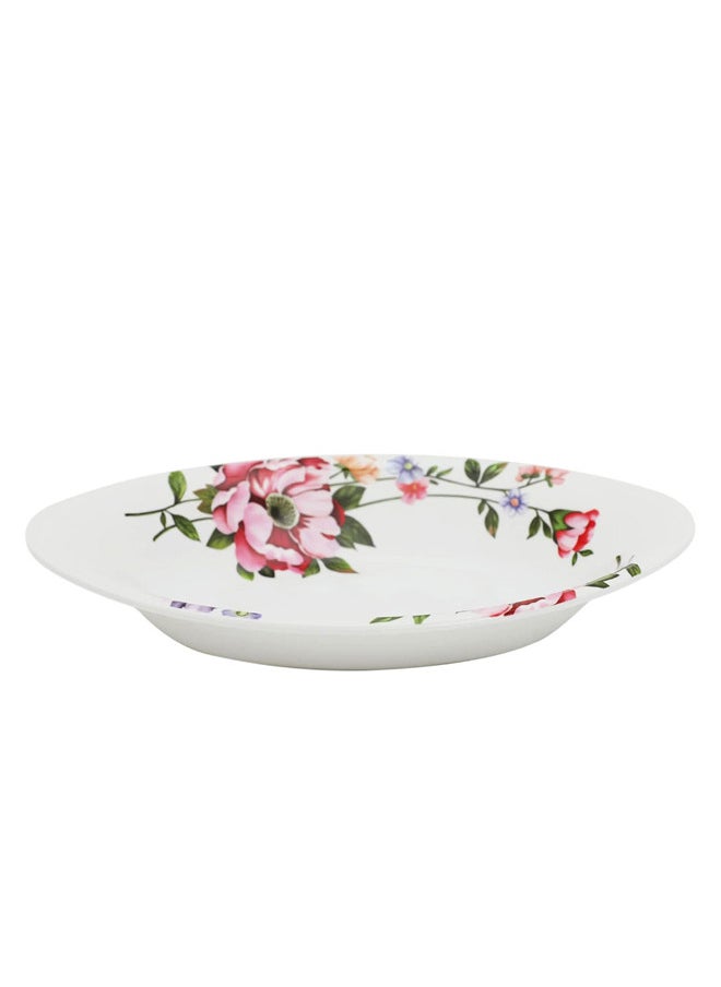 Abir 12-Piece Melamine Deep Oval Side Plate Set 19 CM / 7.48 INCH White/Floral  - Image 3
