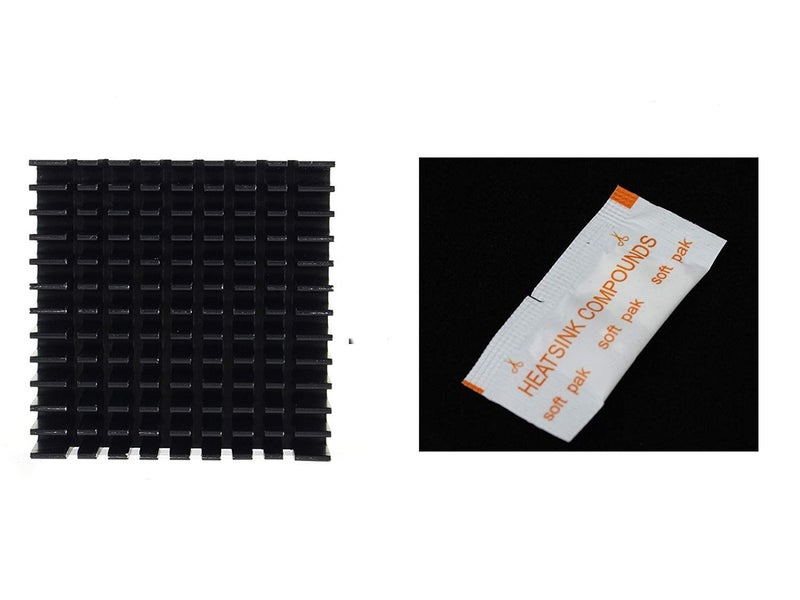 CentIoT - 40 x 40 x 10mm 40mm Black Anodised Aluminum Heatsink Cooler with thermal Compound - Image 1
