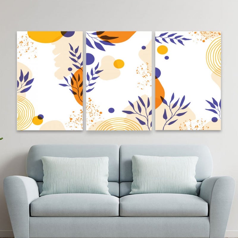 ماركتنا ثلاث لوحات قماشية فخمة بتصميم مودرن مع برواز مجوف مقاس (120×60) ثلاث قطع - Image 1
