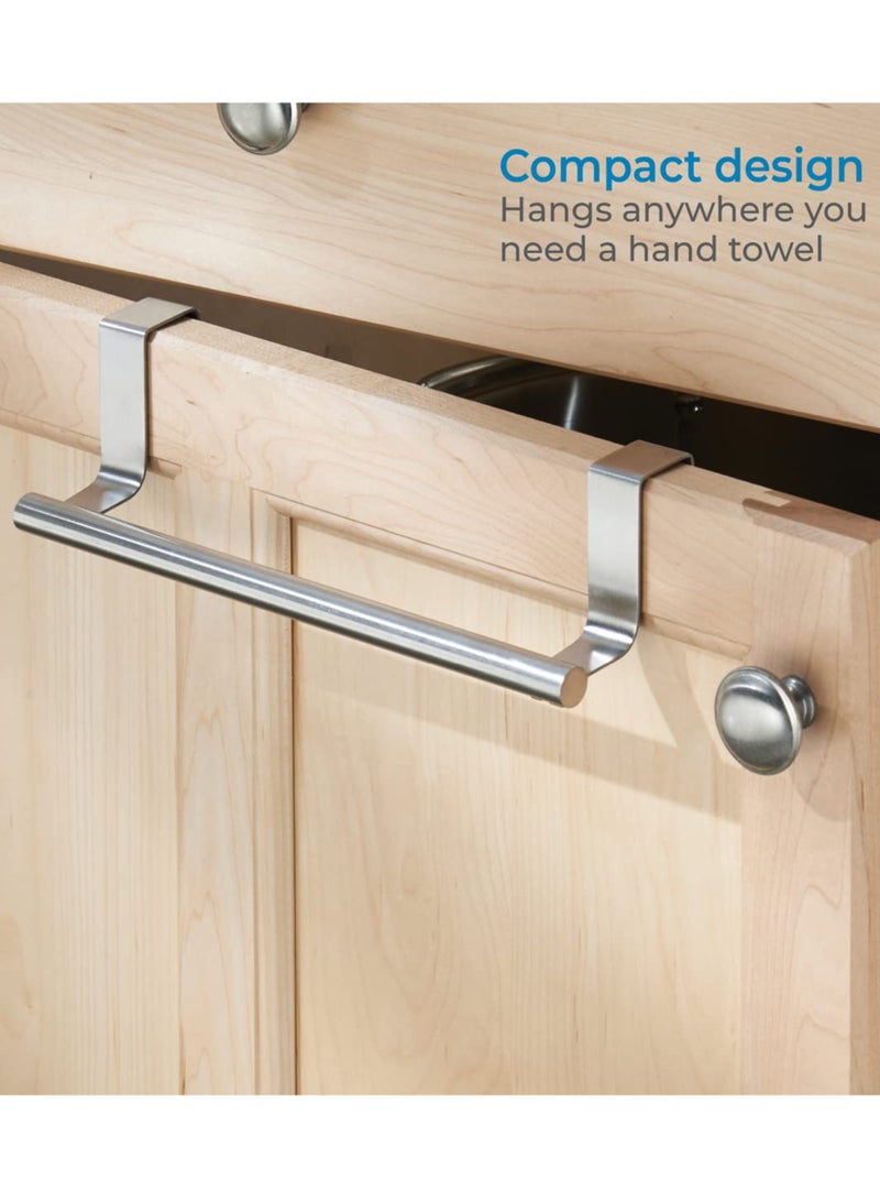 IDesign Forma Metal Over The Cabinet Towel Bar Hand Towel And Washcloth Rack For Bathroom And Kitchen 9.25 Inch X 2.5 Inch X 2.5 Inch Stainless Steel - Image 3