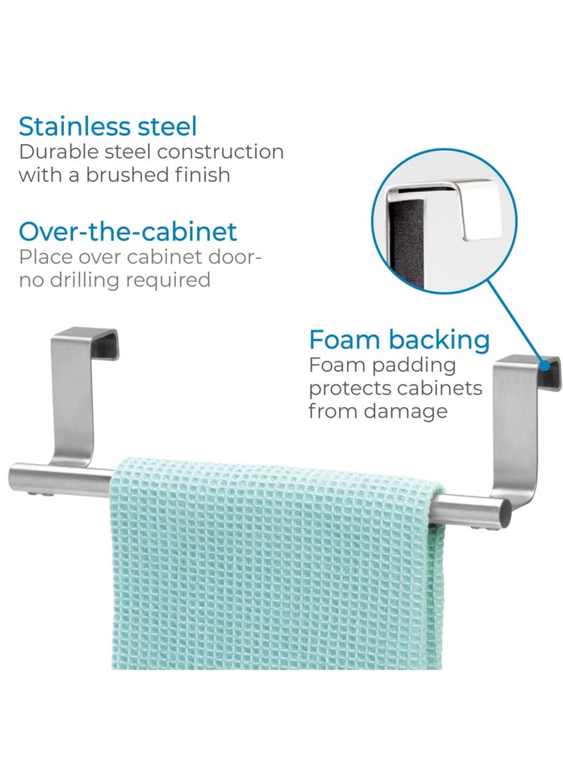 IDesign Forma Metal Over The Cabinet Towel Bar Hand Towel And Washcloth Rack For Bathroom And Kitchen 9.25 Inch X 2.5 Inch X 2.5 Inch Stainless Steel - Image 4