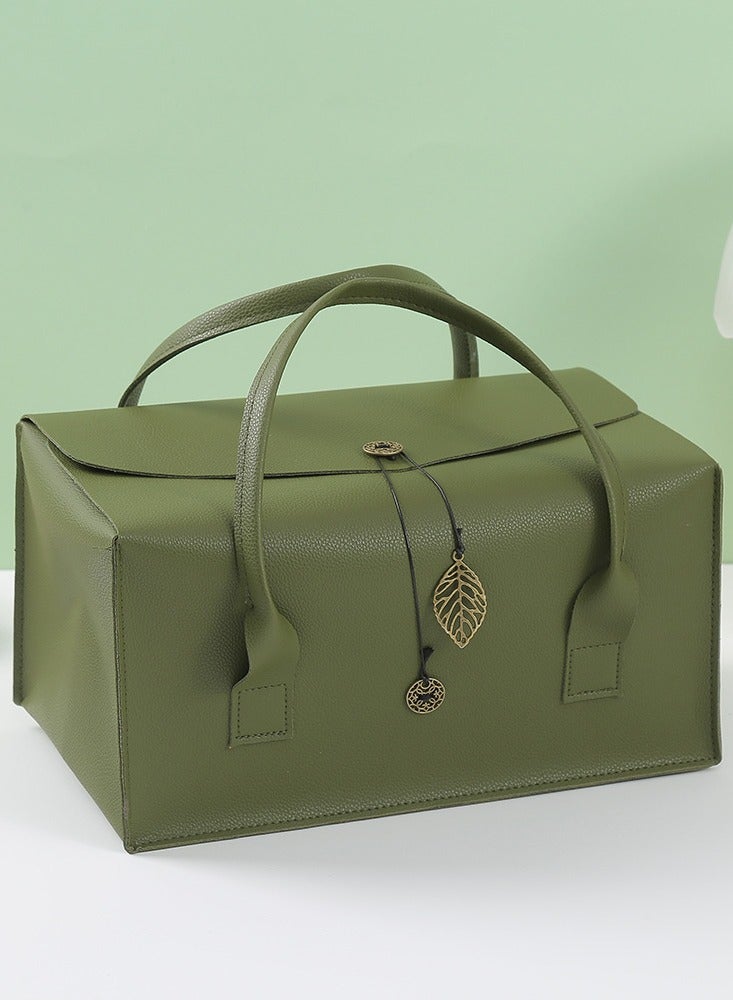 NIBEMINENT Large Capacity Faux Leather Gift Box，Handheld Gift Bag for Holidays Mother'S Day, Weddings, Birthdays，Anniversary（store food, gifts, matcha tea sets, etc.） - Image 1