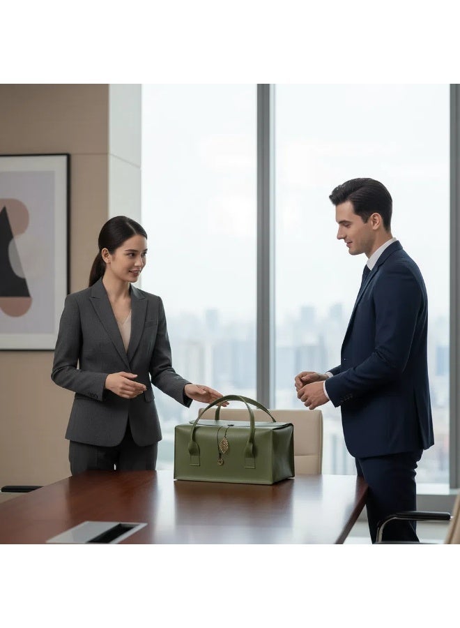 NIBEMINENT Large Capacity Faux Leather Gift Box，Handheld Gift Bag for Holidays Mother'S Day, Weddings, Birthdays，Anniversary（store food, gifts, matcha tea sets, etc.） - Image 4