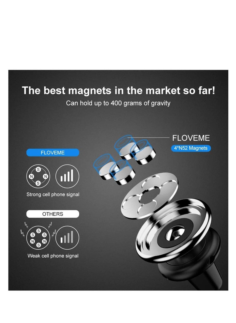 SYOSI Magnetic Phone Car Mount Holder 1 Pack - Car Air Vent Magnet Cell Phone Holder for Car Strong N52 Magnetic Car Phone Mount with 4 Pcs Metal Plate Compatible for iPhone 12 Pro 11 Samsung Google LG - Image 2