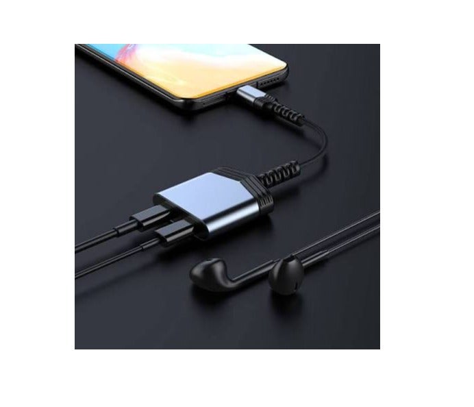 Recci Dual Type-C Smart Charging and Audio Adapter with 60W Charging Power and Headphone Jack - Image 3