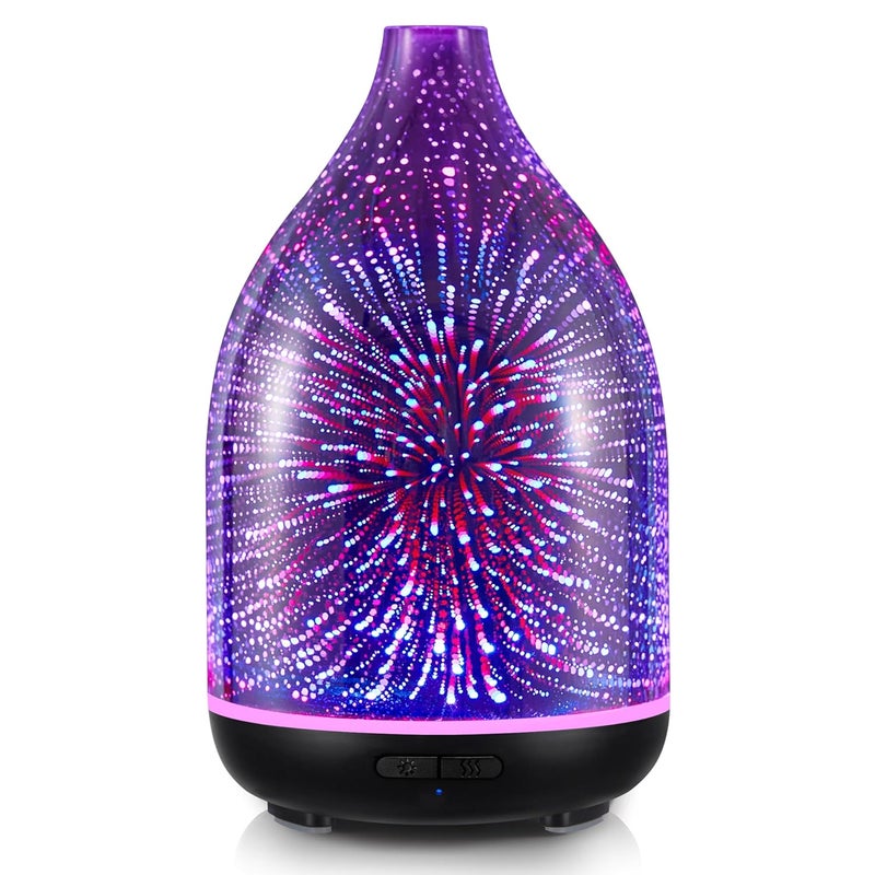 InnoGear Oil Diffuser, 150ml Handmade Glass Diffuser 3D Glass Essential Oil Diffuser Ultrasonic Aromatherapy Diffuser Cool Mist Humidifier with Timers Waterless Auto Shut-Off
