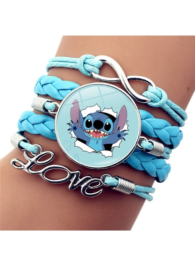 New Cartoon Stitch Blue Woven Bracelet
