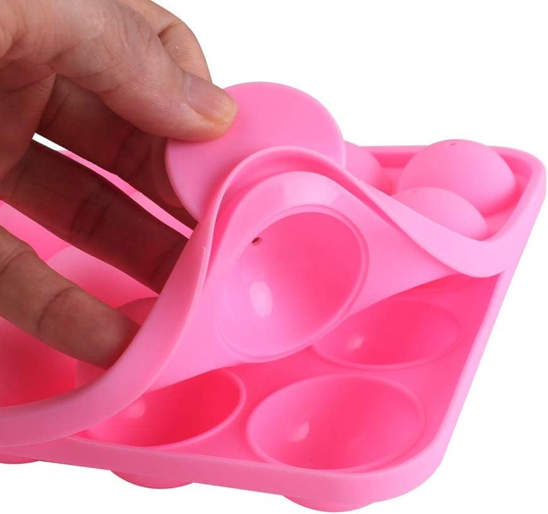 وورم باي قالب خبز كيك بارتي من السيليكون الوردي بـ 20 تجويفًا، مناسب لصنع عصي الحلوى ( 20 Cavity Silicone Pink Lolly Pop Party Cupcake Baking Mold Cake Pop Stick Mold Tray) - Image 3
