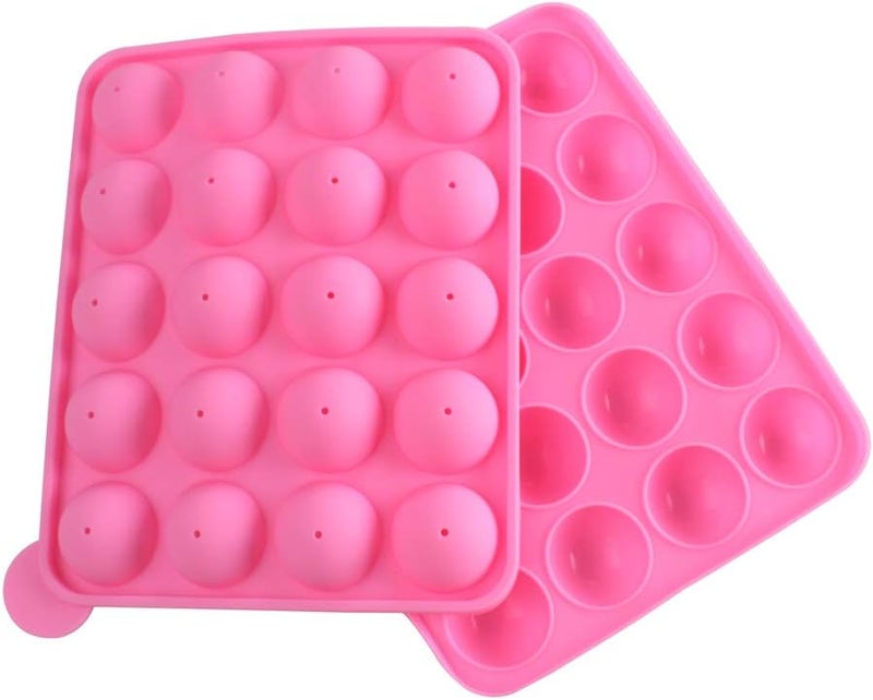 وورم باي قالب خبز كيك بارتي من السيليكون الوردي بـ 20 تجويفًا، مناسب لصنع عصي الحلوى ( 20 Cavity Silicone Pink Lolly Pop Party Cupcake Baking Mold Cake Pop Stick Mold Tray) - Image 2
