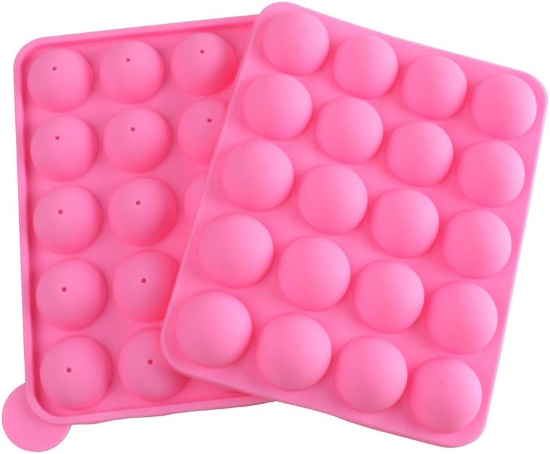 وورم باي قالب خبز كيك بارتي من السيليكون الوردي بـ 20 تجويفًا، مناسب لصنع عصي الحلوى ( 20 Cavity Silicone Pink Lolly Pop Party Cupcake Baking Mold Cake Pop Stick Mold Tray) - Image 4