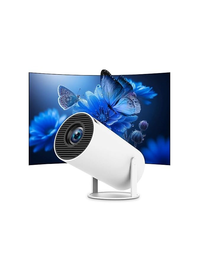 جهاز بروجكتور صغير محمول 4K 1080P FHD متوافق مع اندرويد 11 ونتفليكس يدعم واي فاي 6، بلوتوث 5.0، دوران 180 درجة، جهاز بروجكتور للعرض المسرح المنزلي الصغير مع تصحيح تلقائي للانحراف - Image 1