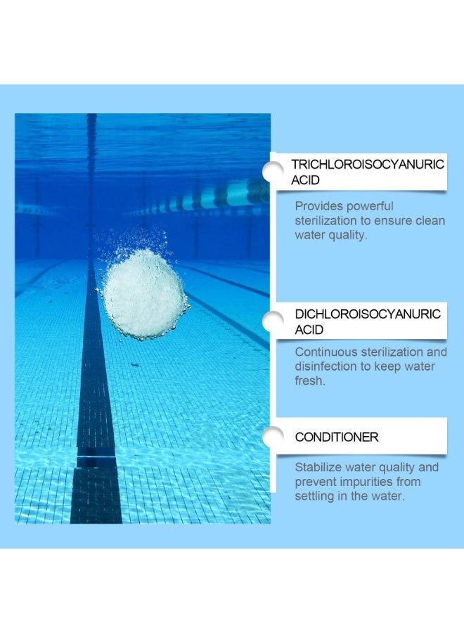 MOONSPRY 2-PACKS  Chlorine Tablets for Swimming Pool and Spas, Slow-Dissolving Long-Lasting Individually Wrapped Chlorine Tabs 100g*2 - Image 4