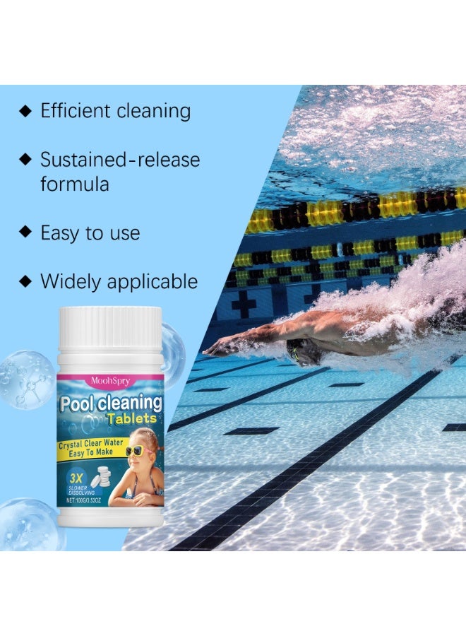 MOONSPRY 2-PACKS  Chlorine Tablets for Swimming Pool and Spas, Slow-Dissolving Long-Lasting Individually Wrapped Chlorine Tabs 100g*2 - Image 2
