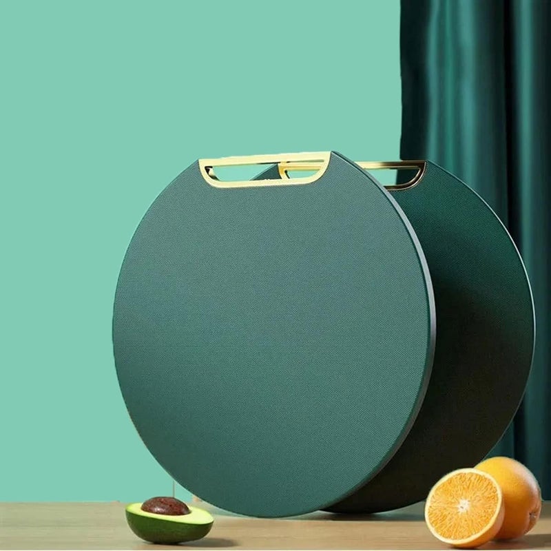 ZUGAD Kitchen Plastic Cutting Board Set Extra Thick Round Cutting Mat for Cooking NonSlip Chopping Board with Colored Food Icons EasyGrip Handles Dishwasher Safe 1 pc Multi - Image 1