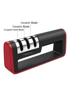 NIBEMINENT 2-Piece Three-Stage Ordinary Cutter Head Kitchen Sharpener Black/Silver/Red  - Image 1