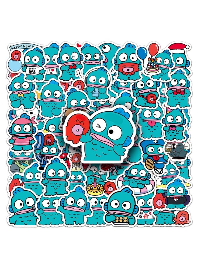 NIBEMINENT 50 Pcs Cartoon Hangyodon Deco Kit Waterproof Stickers, High Definition Printing Bright Colors, Suitable for Laptop Skateboard Luggage Water Bottle Guitar DIY - Image 3