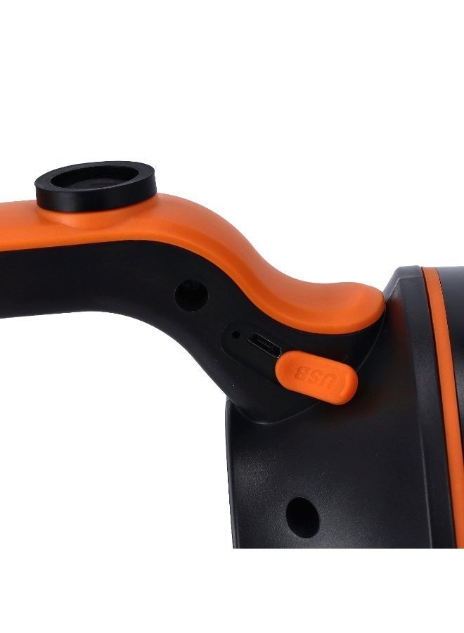 Krypton KNSL5411 Rechargeable Search Light | 4800mAh Battery | Torch & Lantern Multi-Functional Light | Up to 17 Hours Torch & 3.5 Hours Lantern | USB Rechargeable & Power Bank | Black & Orange | 2 Years Warranty - Image 3