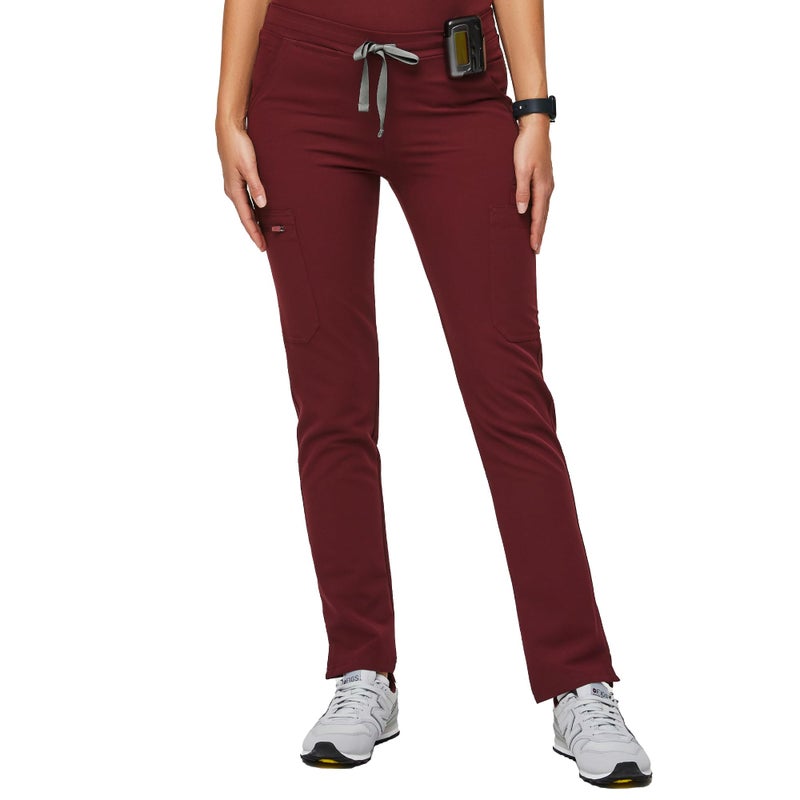 FIGS YOLA Skinny Scrub Pants for Women Burgundy M