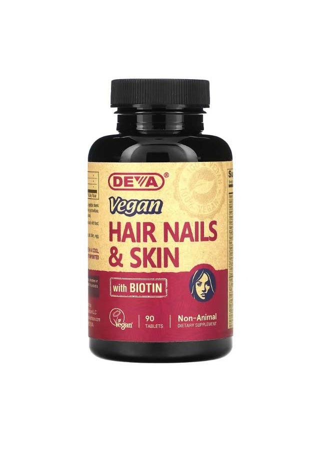 Deva Vegan Hair Nails and Skin with Biotin 90 Tablets  - Image 1