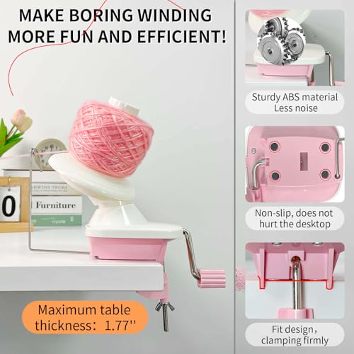 SPEENSUN Yarn Winder, 3.5 OZ Easy-to-Install and Efficiently Yarn Ball Winder, 250 Stitch Markers/6 Plastic Sewing Needles/2 Crochet Rings with Storage Box, Best for Crochet and Knitting Lover - Image 4