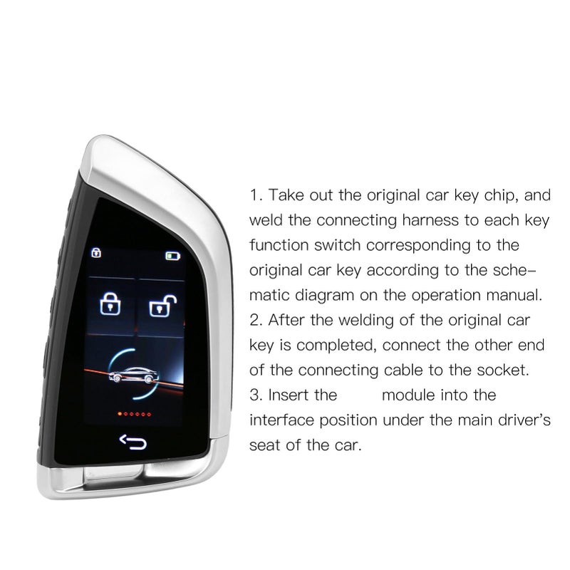 Smart Remote Car Key with LCD Screen Anti Lost Bluetooth 5 0 Keyless Entry Auto Lock Silver - Image 4