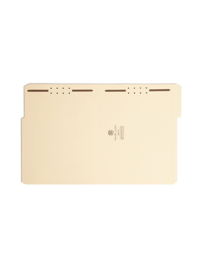 Smead 100% Recycled Fastener File Folder, 2 Fasteners, Reinforced 1/3-Cut Tab, Letter Size, Manila, 50 per Box (14547) - Image 3