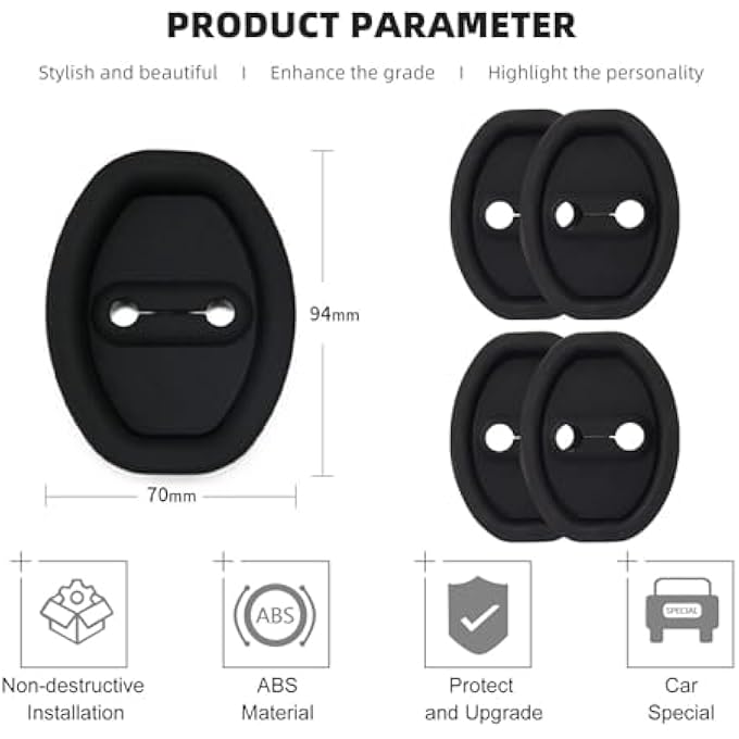 ريحني ممتص صدمات باب السيارة غطاء واقي لقفل باب السيارة ملحقات سيارات شاملة لواقي قفل السيارة حزمة من 4 4 - Image 3