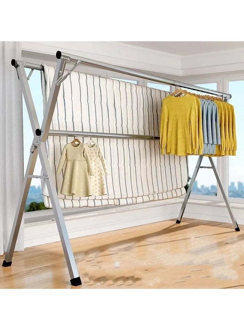 DubaiGallery Clothes Drying Racks for Laundry Stainless Steel Laundry Drying Rack Heavy Duty Collapsible Garment Rack for Indoor Outdoor  - Image 2