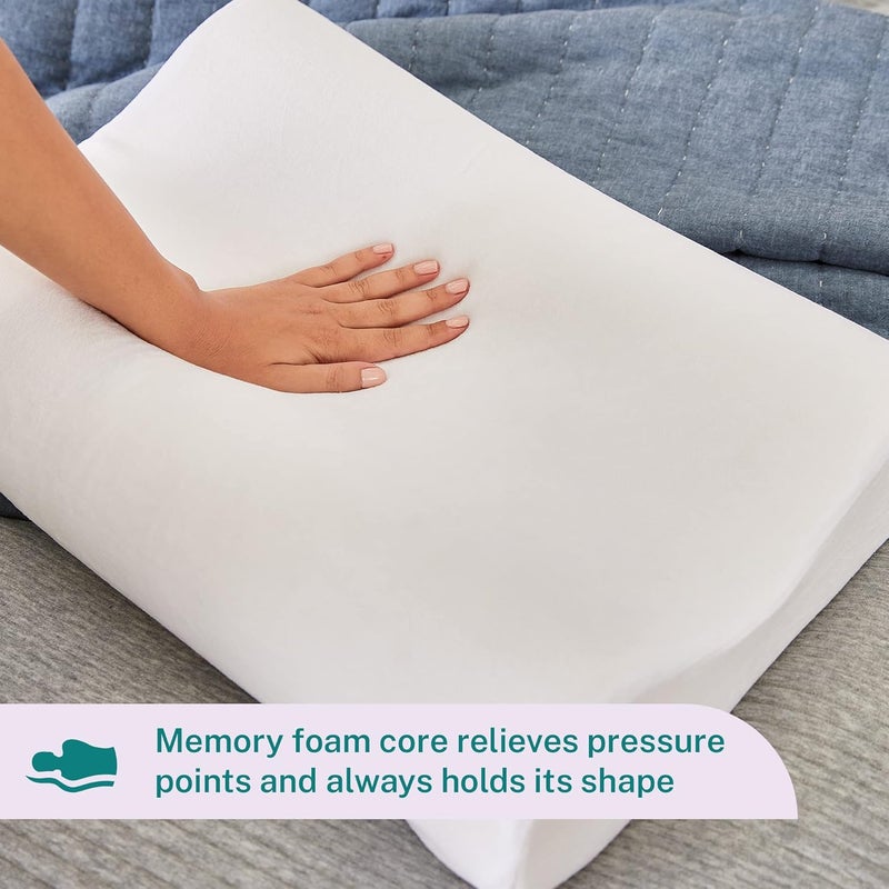 Sleep Innovations Memory Foam Contour Pillow - Standard Size for Head, Neck, and Shoulder Alignment, Ideal for Side and Back Sleepers - Image 4