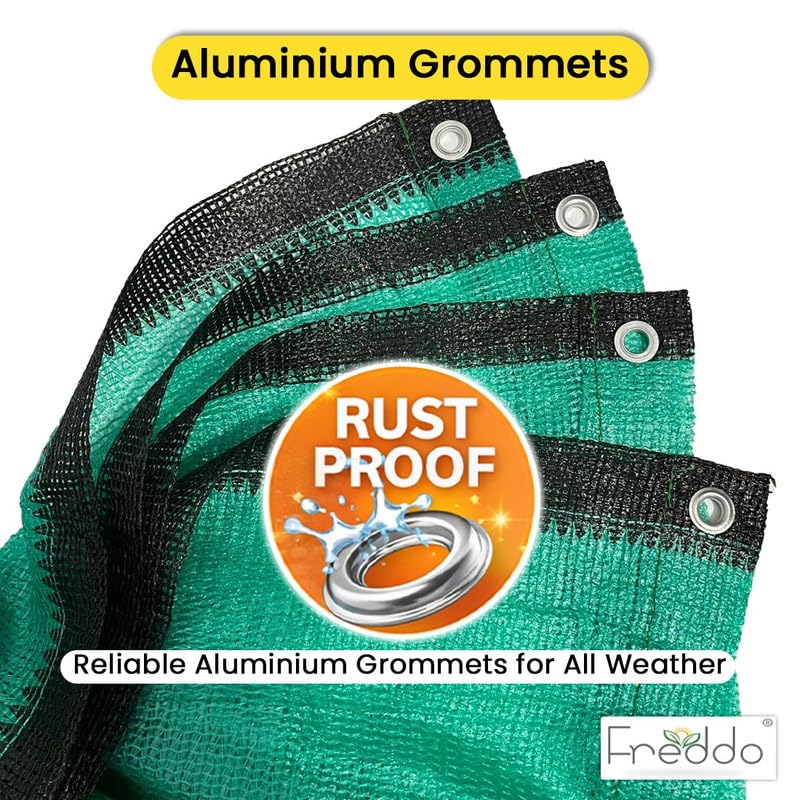 FREDDO Multipurpose HDPE Shade Net/Agro Net/Green Mesh for Balcony, Plants, Fencing, Terrace & Garden/Durable/Heavy Duty/UV Stabilized 50% Sun Protection (Green Color) (10 ft x 10 ft) - Image 2