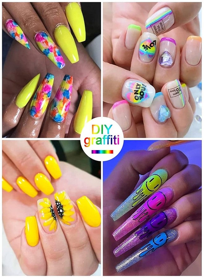Jubilant 12 Color 3D Nail Art Pens Set, Nail Point Graffiti Dotting Pen Drawing Painting Liner Brush,DIY Nail Art - Image 4