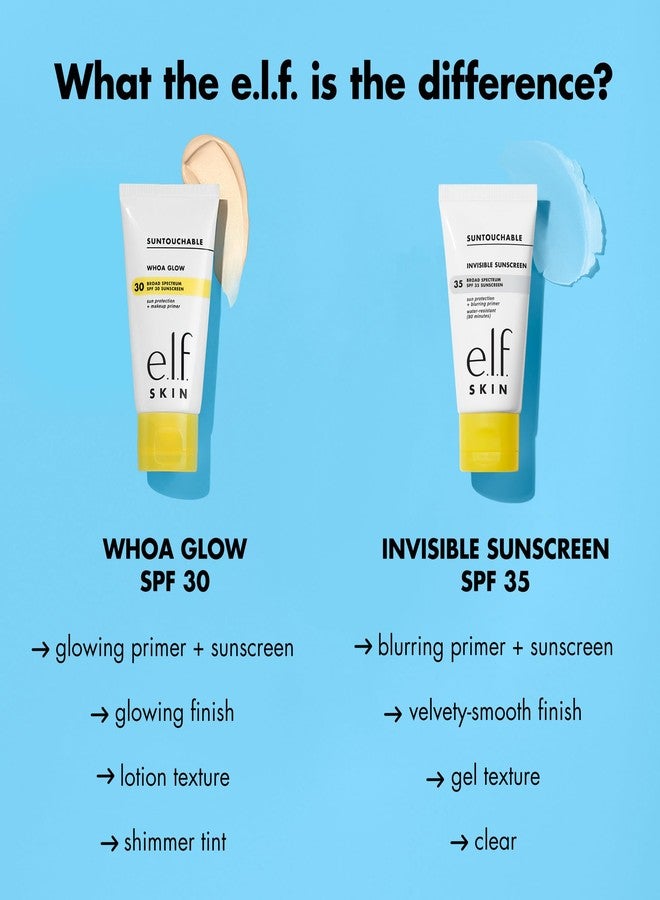 elf e.l.f. SKIN واقي شمس غير مرئي SPF 35 صغير، خفيف الوزن، واقي شمس جلّي لبشرة ناعمة، يعمل كقاعدة مكياج، نباتي وخالي من القسوة - Image 5