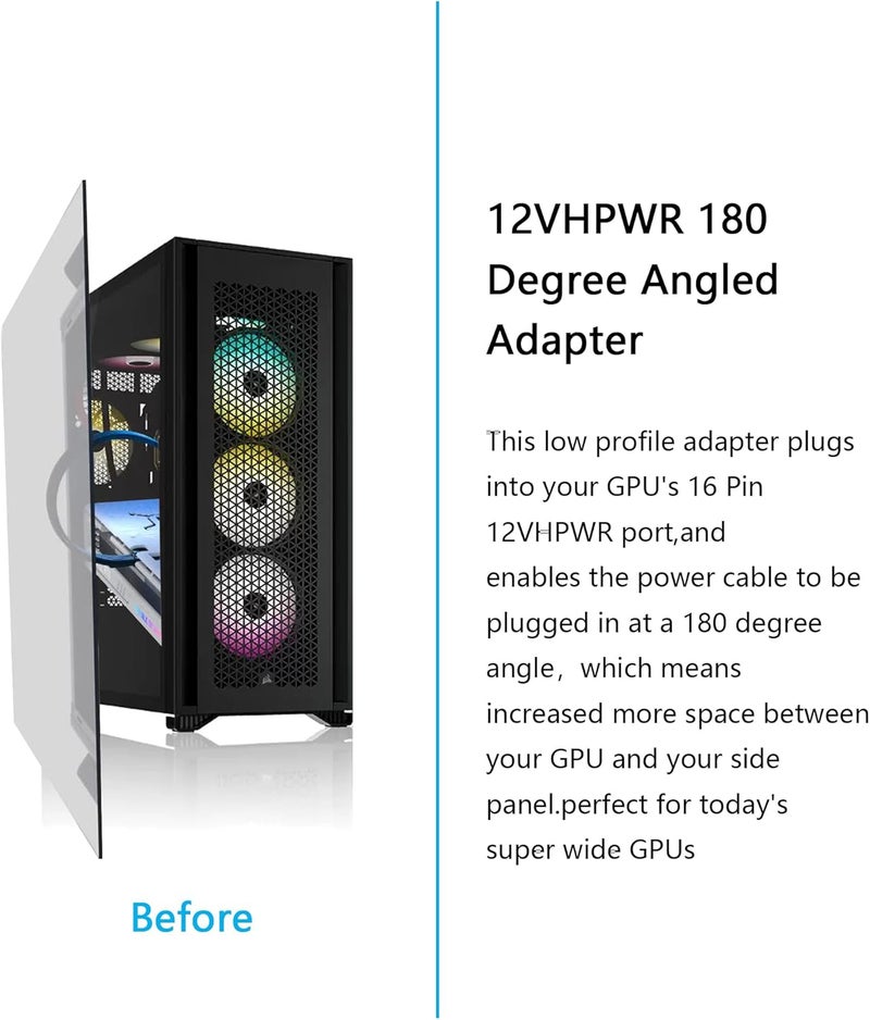 CERRXIAN 1FT ATX30 12VHPWR Power CablePCIe 50 12VHPWR ATX30 600W 16 Pin Male to Male High Current Power Cablefor Graphic Card GPU 124pin Nvidia Nvidia 4000 Series and RTX 3000 FE GPU - Image 5