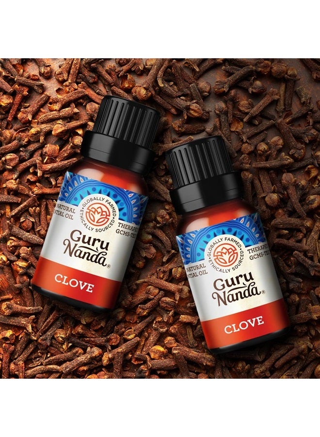 GuruNanda Clove Essential Oil (2 Pack x 0.5 Fl Oz) - 100% Pure Therapeutic Grade, Natural Healing Oil for Oral and Dental Care, Use in Diffuser for Invigorating Spicy Scent - Image 2