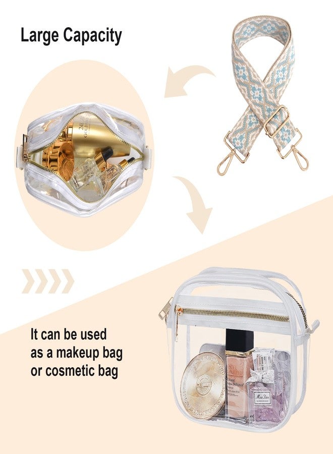 Fibrdoo Clear Bag Stadium Approved, Leather Clear Crossbody Purse Bag for Concerts Sports Events Festivals, Lbhw-clear White - Image 4