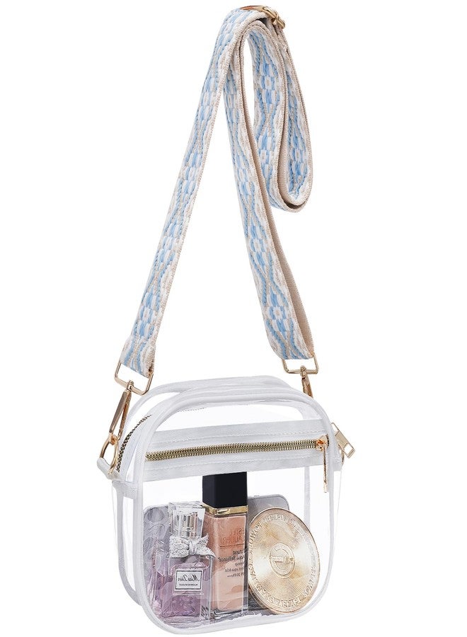 Fibrdoo Clear Bag Stadium Approved, Leather Clear Crossbody Purse Bag for Concerts Sports Events Festivals, Lbhw-clear White - Image 1