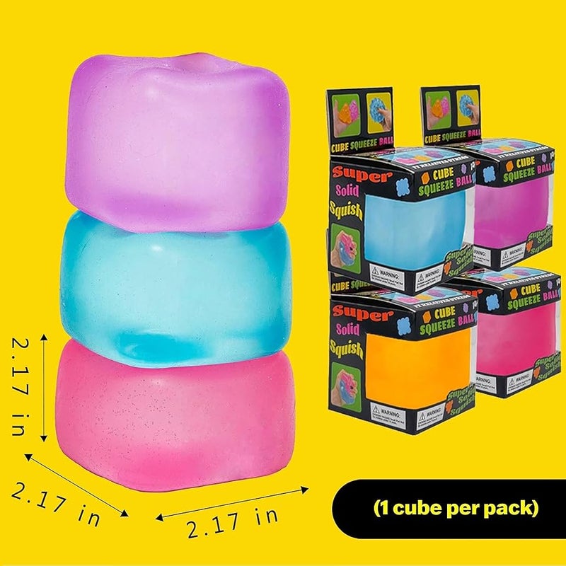 Nice Ice Cube Sensory Squeeze, Slow Rise Squishies with Super Solid Squish Soft Squishy Sensory Fidgets for Stress Relief Focus & Play Squishy Fidget Toys for Anxiety (A-Cube-Blue, One Piece) - Image 5