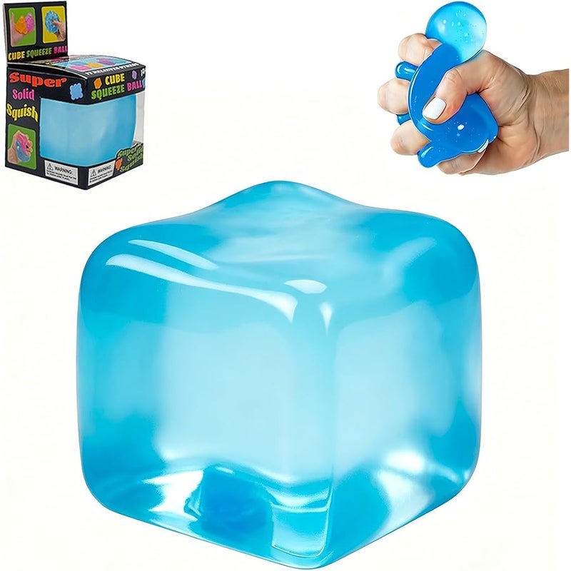Nice Ice Cube Sensory Squeeze, Slow Rise Squishies with Super Solid Squish Soft Squishy Sensory Fidgets for Stress Relief Focus & Play Squishy Fidget Toys for Anxiety (A-Cube-Blue, One Piece) - Image 2