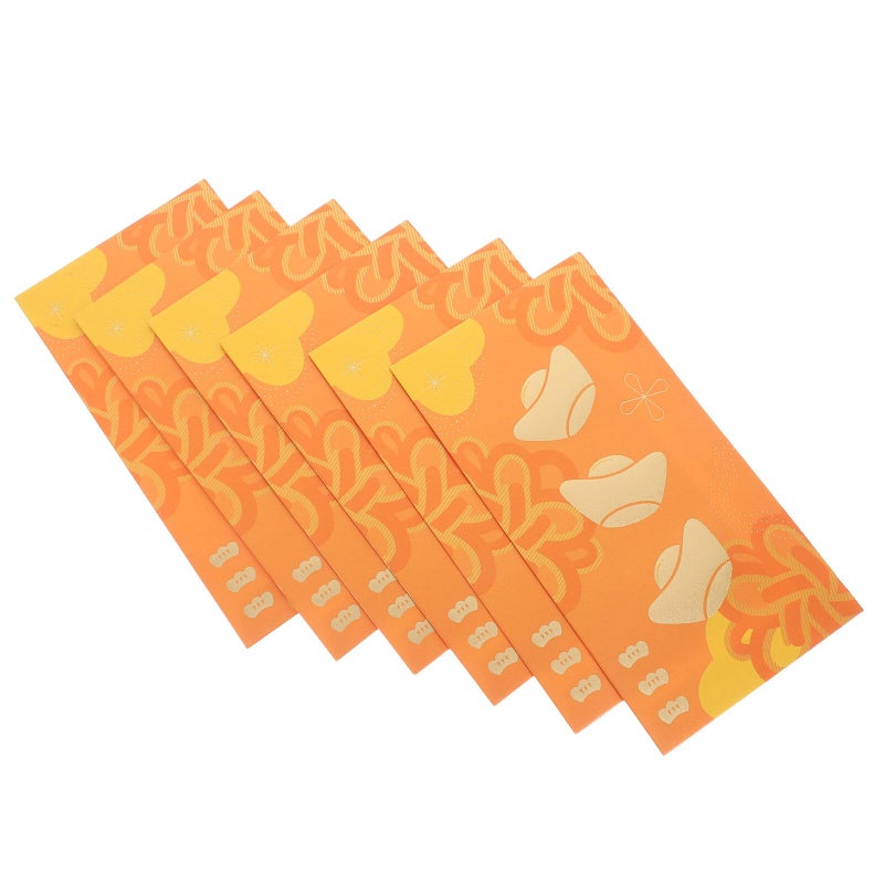 Embossed Red Envelopes For Chinese New Year Lucky Money And Wedding Hongbao 6 Pieces - Image 2