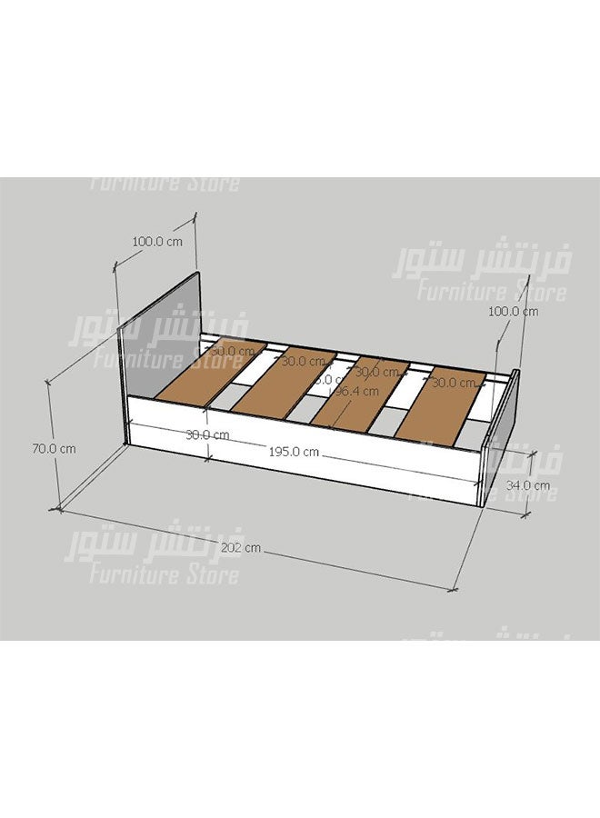 فرنتشر ستور سرير مودرن - عرض100 سم طول195 سم ، من فرنتشر ستور.  - Image 2