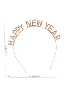 BinaryABC Happy New Year Headband Tiararhinestone New Years Headbandnew Year Eve Party Supplies(Golden)  - Image 4