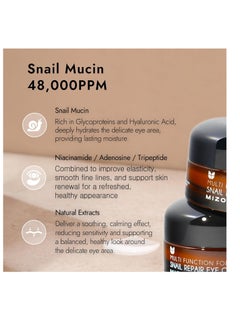 MIZON MIZON Snail Line Snail Repair Eye Cream, natural treatment, wrinkle treatment, fine line, hydrating, healthy skin, Korean skincare (0.84 oz)  - Image 3