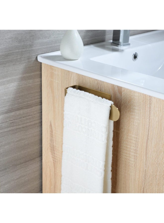 Towel Holder Gold Hand Towel Rack Adhesive Towel Bar Stick on Towel Ring for Bathroom Wall Kitchen RV, Stainless Steel Brushed Brass Finish - Image 4